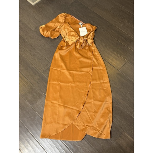 YASATHENA SLIT DRESS in adobe orange from‎ the brand Y.A.S. Satin Bow Wedding S - Picture 3 of 10